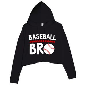 Baseball Bro Best Baseball Brother Baseball PlayerS Brother Gift Crop Fleece Hoodie