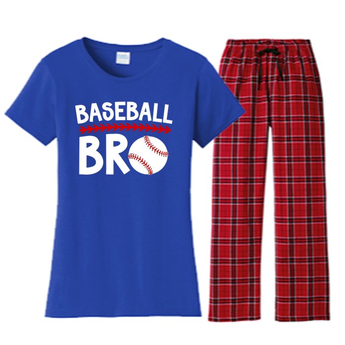 Baseball Bro Best Baseball Brother Baseball PlayerS Brother Gift Women's Flannel Pajama Set