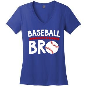 Baseball Bro Best Baseball Brother Baseball PlayerS Brother Gift Women's V-Neck T-Shirt