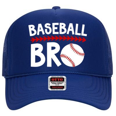 Baseball Bro Best Baseball Brother Baseball PlayerS Brother Gift High Crown Mesh Back Trucker Hat