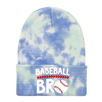 Baseball Bro Best Baseball Brother Baseball PlayerS Brother Gift Tie Dye 12in Knit Beanie