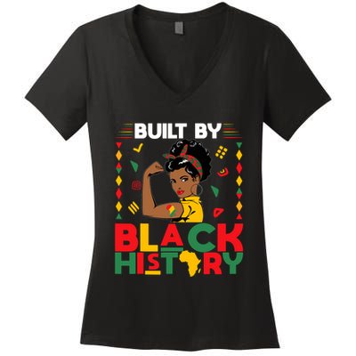 Built By Black History Black History Month African Women's V-Neck T-Shirt