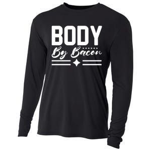 Body By Bacon Slogan Cooling Performance Long Sleeve Crew