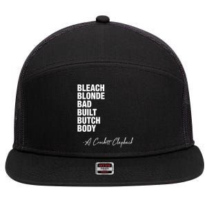 Bleach Blonde Bad Built Butch Body 7 Panel Mesh Trucker Snapback Hat