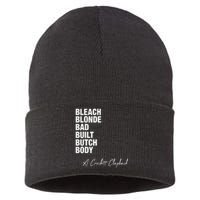 Bleach Blonde Bad Built Butch Body Sustainable Knit Beanie