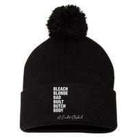 Bleach Blonde Bad Built Butch Body Pom Pom 12in Knit Beanie