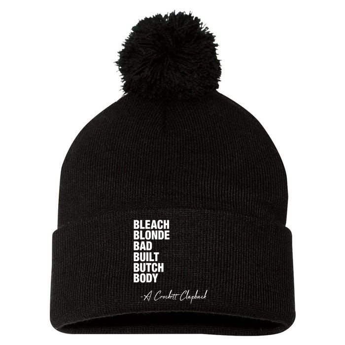 Bleach Blonde Bad Built Butch Body Pom Pom 12in Knit Beanie