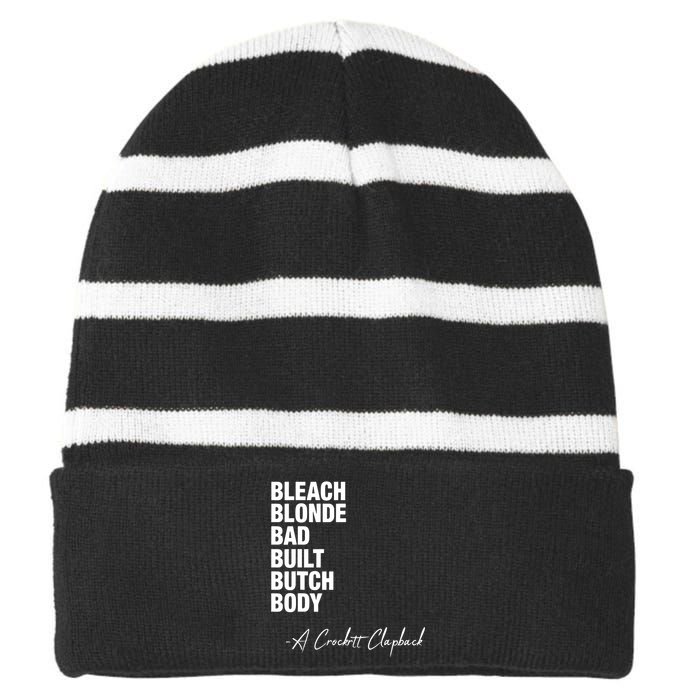 Bleach Blonde Bad Built Butch Body Striped Beanie with Solid Band