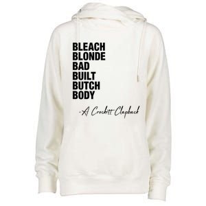 Bleach Blonde Bad Built Butch Body Womens Funnel Neck Pullover Hood