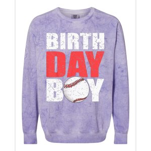 Birthday Baseball Batter Catcher Pitcher Baseball Theme Colorblast Crewneck Sweatshirt