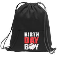 Birthday Baseball Batter Catcher Pitcher Baseball Theme Sweatshirt Cinch Pack Bag