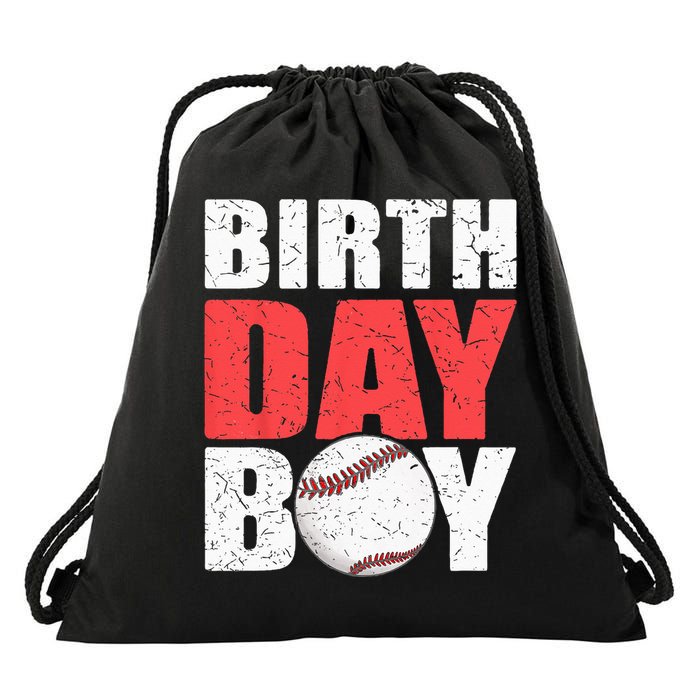 Birthday Baseball Batter Catcher Pitcher Baseball Theme Drawstring Bag