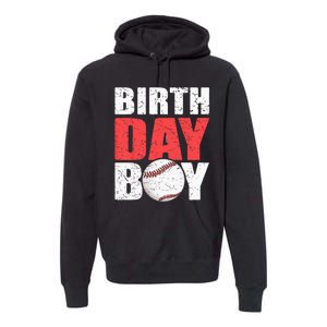 Birthday Baseball Batter Catcher Pitcher Baseball Theme Premium Hoodie