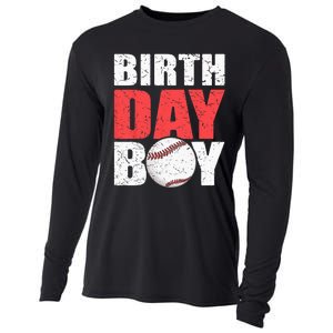 Birthday Baseball Batter Catcher Pitcher Baseball Theme Cooling Performance Long Sleeve Crew