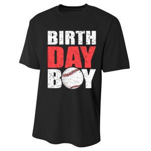 Birthday Baseball Batter Catcher Pitcher Baseball Theme Performance Sprint T-Shirt