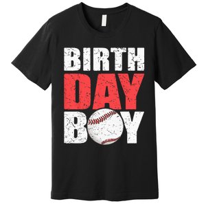 Birthday Baseball Batter Catcher Pitcher Baseball Theme Premium T-Shirt