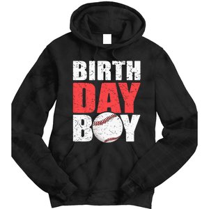 Birthday Baseball Batter Catcher Pitcher Baseball Theme Tie Dye Hoodie