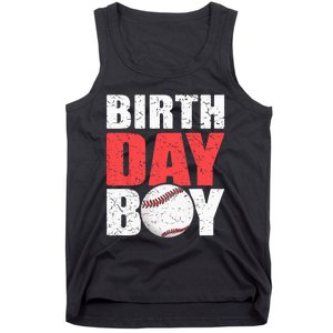 Birthday Baseball Batter Catcher Pitcher Baseball Theme Tank Top