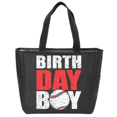 Birthday Baseball Batter Catcher Pitcher Baseball Theme Zip Tote Bag