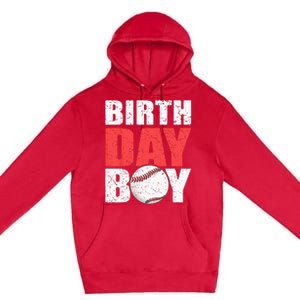 Birthday Baseball Batter Catcher Pitcher Baseball Theme Premium Pullover Hoodie