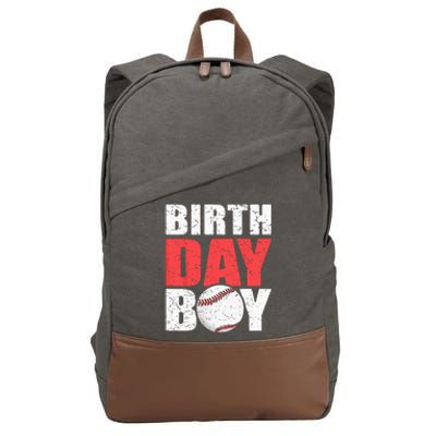 Birthday Baseball Batter Catcher Pitcher Baseball Theme Cotton Canvas Backpack