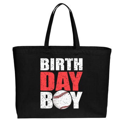 Birthday Baseball Batter Catcher Pitcher Baseball Theme Cotton Canvas Jumbo Tote