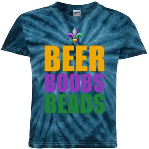 Beer Boobs Beads Mardi Gras Celebration Kids Tie-Dye T-Shirt