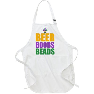 Beer Boobs Beads Mardi Gras Celebration Full-Length Apron With Pockets