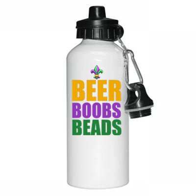 Beer Boobs Beads Mardi Gras Celebration Aluminum Water Bottle 