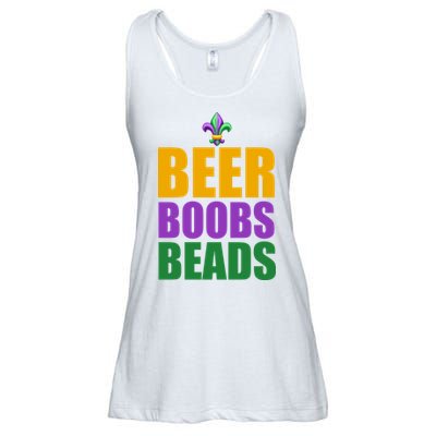 Beer Boobs Beads Mardi Gras Celebration Ladies Essential Flowy Tank