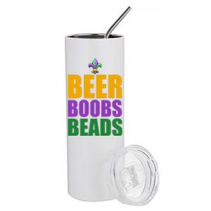 Beer Boobs Beads Mardi Gras Celebration Stainless Steel Tumbler