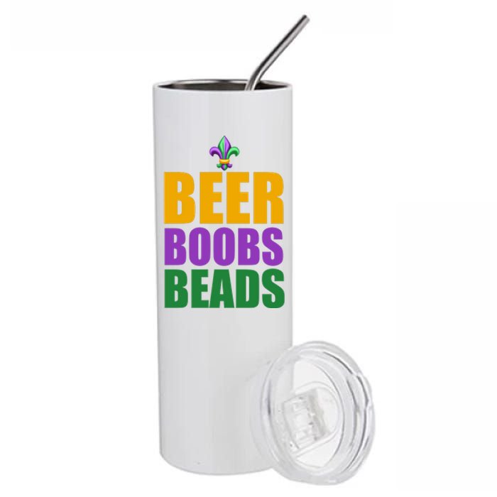 Beer Boobs Beads Mardi Gras Celebration Stainless Steel Tumbler