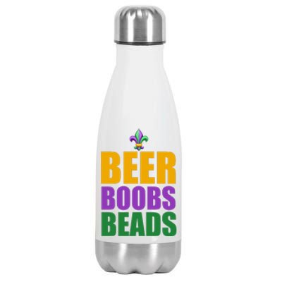 Beer Boobs Beads Mardi Gras Celebration Stainless Steel Insulated Water Bottle