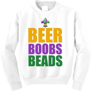 Beer Boobs Beads Mardi Gras Celebration Kids Sweatshirt