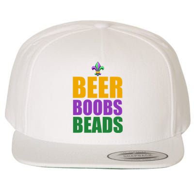 Beer Boobs Beads Mardi Gras Celebration Wool Snapback Cap