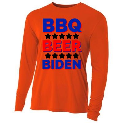 Bbq Beer Biden Funny Freedom And Democracy Gift Cooling Performance Long Sleeve Crew