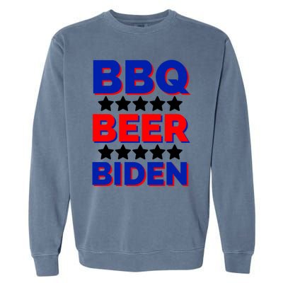 Bbq Beer Biden Funny Freedom And Democracy Gift Garment-Dyed Sweatshirt