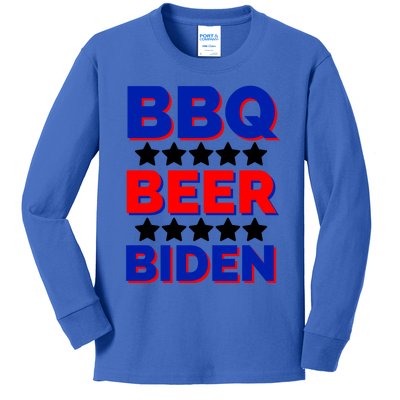 Bbq Beer Biden Funny Freedom And Democracy Gift Kids Long Sleeve Shirt