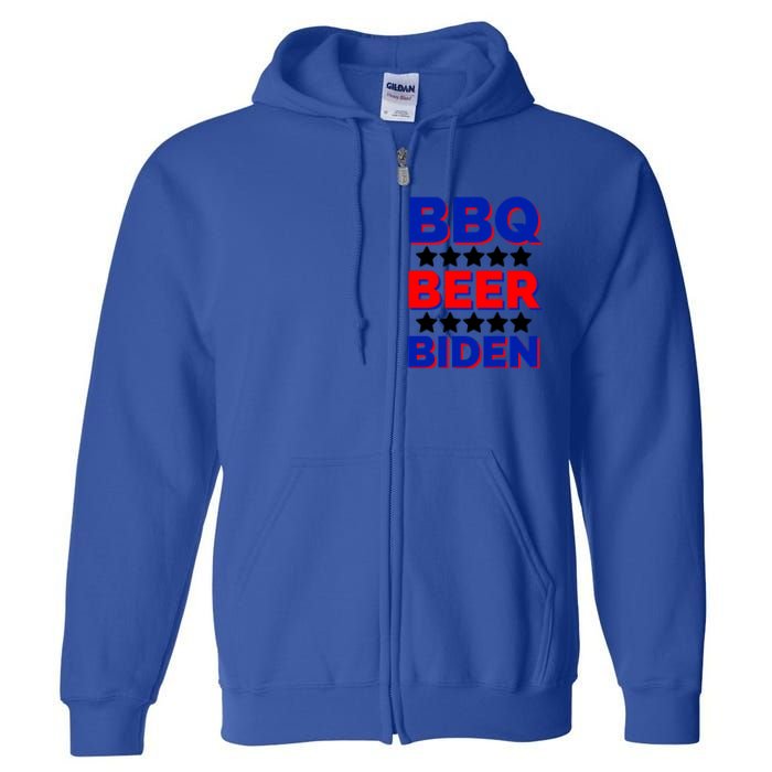 Bbq Beer Biden Funny Freedom And Democracy Gift Full Zip Hoodie