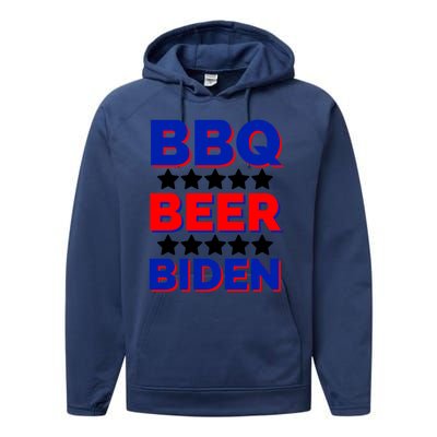 Bbq Beer Biden Funny Freedom And Democracy Gift Performance Fleece Hoodie