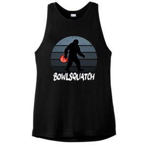 Bowlsquatch Bigfoot Bowling Ball Sasquatch Bowler Squatch Gift Ladies PosiCharge Tri-Blend Wicking Tank