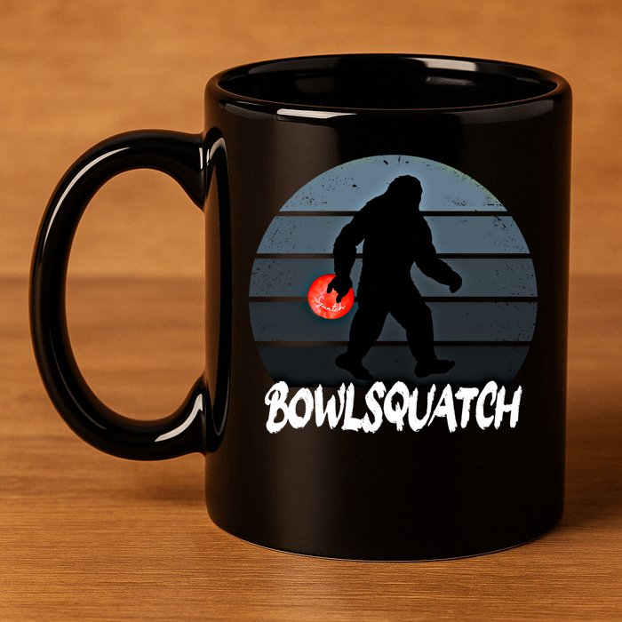 Bowlsquatch Bigfoot Bowling Ball Sasquatch Bowler Squatch Gift 11oz C Handle Ceramic Mug