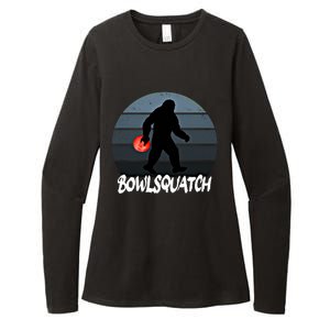 Bowlsquatch Bigfoot Bowling Ball Sasquatch Bowler Squatch Gift Womens CVC Long Sleeve Shirt