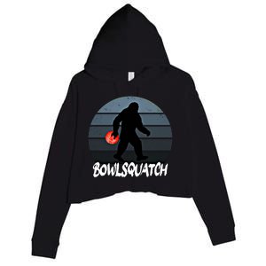 Bowlsquatch Bigfoot Bowling Ball Sasquatch Bowler Squatch Gift Crop Fleece Hoodie