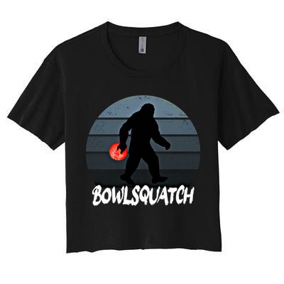 Bowlsquatch Bigfoot Bowling Ball Sasquatch Bowler Squatch Gift Crop Top