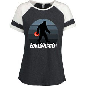 Bowlsquatch Bigfoot Bowling Ball Sasquatch Bowler Squatch Gift Enza Ladies Jersey Colorblock Tee