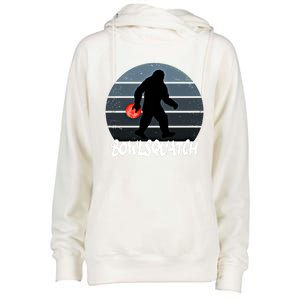 Bowlsquatch Bigfoot Bowling Ball Sasquatch Bowler Squatch Gift Womens Funnel Neck Pullover Hood