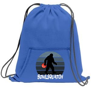 Bowlsquatch Bigfoot Bowling Ball Sasquatch Bowler Squatch Gift Sweatshirt Cinch Pack Bag