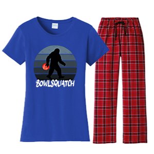 Bowlsquatch Bigfoot Bowling Ball Sasquatch Bowler Squatch Gift Women's Flannel Pajama Set