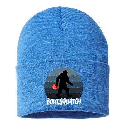 Bowlsquatch Bigfoot Bowling Ball Sasquatch Bowler Squatch Gift Sustainable Knit Beanie